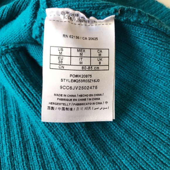 Guess Turquoise Long Sleeve Sweater Size M - Picture 6 of 13